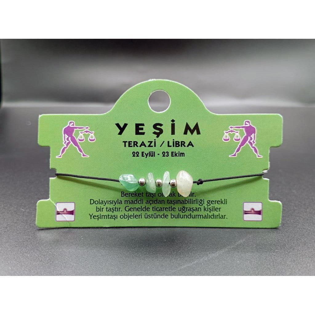Doğaltaş Terazi Burçu Yeşim Taşı Burç Bileklik 2329